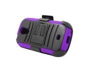 Samsung Galaxy Light T399 Protector Cover Case Hybrid Black Purple Curve Stand Holster