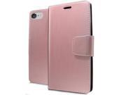Apple iPhone 7 Pouch Case Cover Rose Gold Brushed Wallet Card