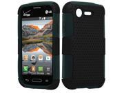 LG Optimus Zone 2 Fuel VS415PP L34C Protector Cover Case Hybrid Perforated Black Black