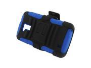 ZTE Force N9100 Hard Cover and Silicone Protective Case Hybrid Black Blue Curve Stand w Holster