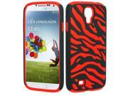 Samsung Galaxy S 4 I9500 I9505 I337 Protector Cover Case Hybrid Zebra Black Red Fusion