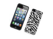 Apple iPhone 5 5S SE Hard Cover and Silicone Protective Case Hybrid Zebra White Black Fusion