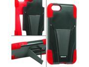 Apple iPhone 5C Light Lite Hard Cover and Silicone Protective Case Hybrid Black Red w Y Stand