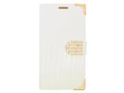 Samsung Galaxy Note 5 N920 Pouch Case Cover White Crocodile Leather Sparkle Rhinestones