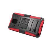 Samsung Galaxy Note 4 N910 Protector Cover Case Hybrid Black Red Curve Stand Holster