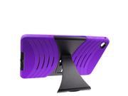 Apple iPad Mini 4 Hard Cover and Silicone Protective Case Hybrid Purple Black w Stand