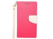 ZTE Quartz Z797C Pouch Case Cover Pink White 2 Tone Deluxe Horizontal Flap Credit Card With Strap