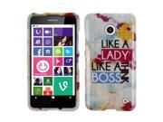 Nokia Lumia 630 Lumia 635 Hard Case Cover Act Like Lady Think Like Boss Watercolor Wood