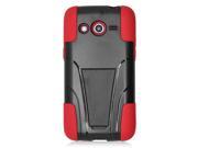 Samsung Galaxy Avant G386T Hard Cover and Silicone Protective Case Hybrid Black Red w Y Stand