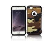 Apple Iphone 6 Plus iPhone 6s Plus Hard Cover and Silicone Protective Case Hybrid Brown Camo Black