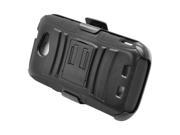 ZTE Warp Sync N9515 Hard Cover and Silicone Protective Case Hybrid Black Curve Stand w Holster