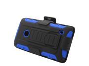 Nokia Lumia 520 Hard Cover and Silicone Protective Case Hybrid Robot Black Blue Stand With Holster