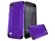 HTC Desire 530 630 Protector Cover Case Hybrid Brushed Metal Purple Black Combat Robust