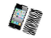 Apple iPhone 4 iPhone 4S Hard Case Cover Black White Zebra Texture