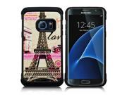 Samsung Galaxy S7 Edge G935 Hard Cover and Silicone Protective Case Hybrid Paris Tower Black