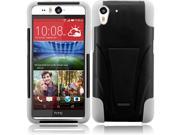 HTC Desire EYE Hard Cover and Silicone Protective Case Hybrid Black White w Y Stand