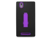 ZTE ZMAX Z970 Protector Cover Case Hybrid Black Purple Symbiosis With Vertical Stand