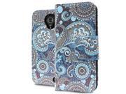 ZTE Grand X 3 X3 Z959 Warp 7 N9519 Pouch Case Cover Paisley Teal Brushed Wallet Card