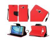 Samsung Galaxy On5 G500 G550 Pouch Case Cover Red Premium PU Leather Flip Wallet Credit Card