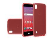 LG X Power K6 K6P K450 K210 K220 US610 LS755 Silicone Case TPU Crystal Transparent Red