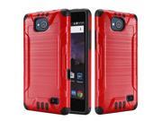 ZTE Tempo N9131 Protective Cover Hybrid Brushed Metal Red Black Combat Robust