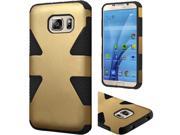 Samsung Galaxy S7 G930 Hard Cover and Silicone Protective Case Hybrid Triangle Gold Black