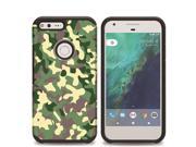 Google Pixel 5 HTC Hard Cover and Silicone Protective Case Hybrid Camouflage Green Black Fusion