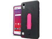 LG Tribute HD LS676 X Style 5 Cover Hybrid Black Hot Pink Symbiosis w Vertical Stand New