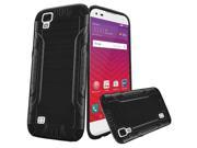 LG Tribute HD LS676 X Style 5 Protective Cover Hybrid Brushed Metal Black Black Combat Robust