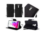 LG G5 H850 VS987 Pouch Case Cover Black Premium PU Leather Flip Wallet Credit Card