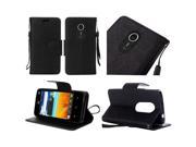 ZTE N817 Quest Uhura Pouch Case Cover Black Premium PU Leather Flip Wallet Credit Card
