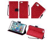 iPhone 6 4.7 6s 4.7 inches Pouch Cover Red Textured Rose Flower Design Horizontal Flap w Strap
