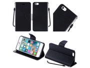iPhone 5 iPhone 5S iPhone SE Pouch Cover Black Textured Carbon Horizontal Flap w Strap