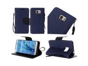 Samsung Galaxy S7 G930 Pouch Case Cover Dark Blue Premium PU Leather Flip Wallet Credit Card