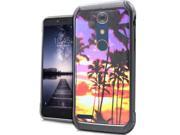 ZTE Zmax Pro Carry Z981 Hard Cover and Silicone Protective Case Hybrid Sunset Beach Black
