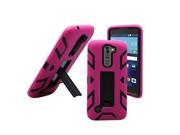 LG K7 Tribute 5 LS675 MS330 Protective Cover Hybrid Hot Pink Black Hip w Vertical Stand