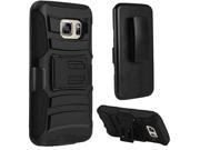 Samsung Galaxy S7 G930 Protective Cover Hybrid Black Curve Stand w Holster