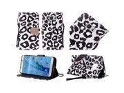 Samsung Galaxy S7 G930 Pouch Case Cover Black Leopard PU Leather Bling Flip Wallet Credit Card