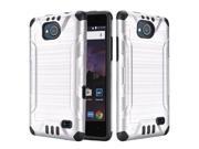 ZTE Tempo N9131 Protective Cover Hybrid Brushed Metal Silver Black Combat Robust
