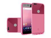Google Pixel 5 HTC Silicone Case TPU Transparent Hot Pink Ultra Slim