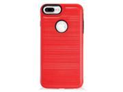 Apple iPhone 7 Plus 5.5 Protective Case Hybrid Red Black Brushed Metallic