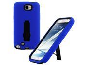 Blue Rugged Dual Layer Impact Absorbing Case With Built In Kickstand for Verizon Sprint AT T T Mobile U.S. Cellular For Samsung Galaxy Note II Note