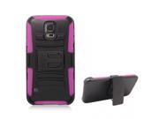 Samsung Galaxy S5 Black Armor Pink Skin With Black Combo Holster With Stand