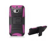 HTC One m8 One m8 2014 M8 Black Armor Pink Skin With Black Combo Holster With Standv
