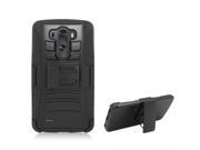 LG G3 Black Armor Black Skin With Black Combo Holster With Stand