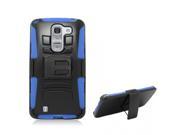 LG Optimus G Pro 2 Black Armor Blue Skin With Black Combo Holster With Stand