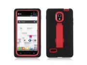 LG Optimus L9 T Mobile Black Skin Red KickStand Hybrid Case