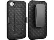 Nabster s Weave Pattern 2 in 1 Impact Resistant Hard Shell Case with Built in kickstand and Belt Clip Combo Holster for Apple iPhone 4 4S At t Sprint Verizon