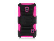 LG Optimus F6 Black Armor Purple Skin With Black Combo Holster With Stand