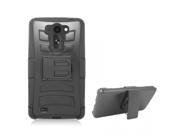 LG G Vista Black Armor Black Skin With Black Combo Holster With Stand